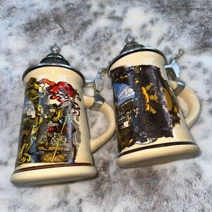Ceramic Beer Steins with Metal Lids
